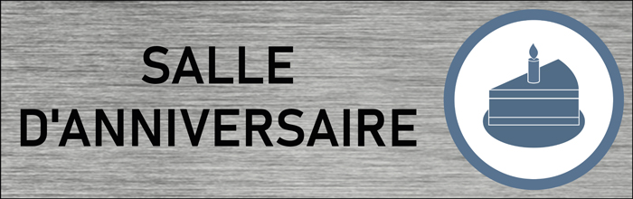 Plaque de porte Salle d'anniversaire