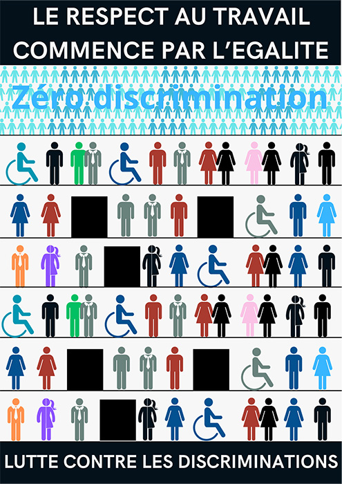 Affiche zéro la discrimination au travail 
