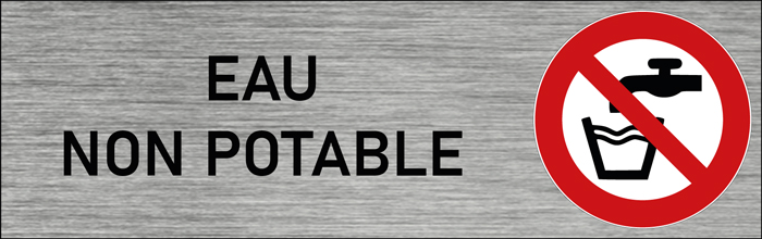 Plaque de porte Eau non potable