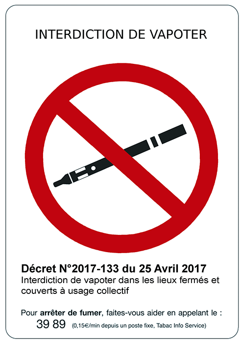 Pictogramme interdiction de vapoter 
