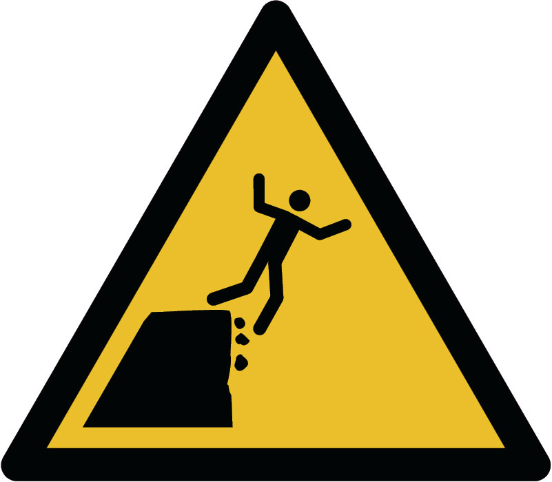 Panneau Bord de la falaise instable