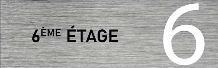 Plaque de porte 6 ème étage