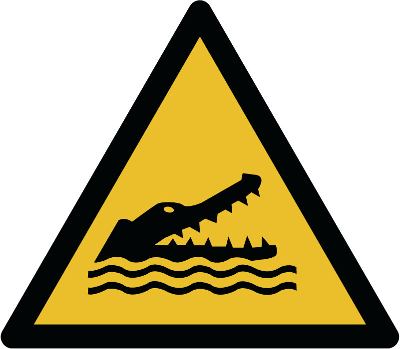 Panneau Crocodiles, alligators ou caïmans