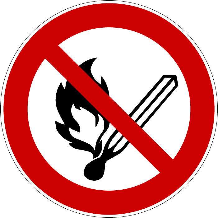 Panneau Flammes nues interdites