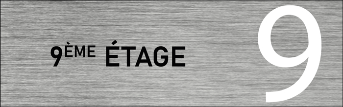 Plaque de porte 9 ème étage