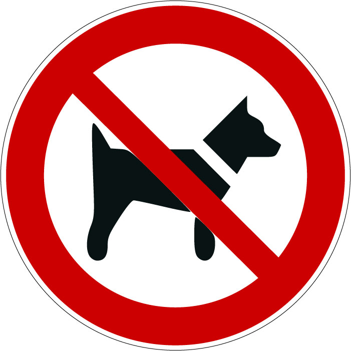 Panneau Interdit aux chiens