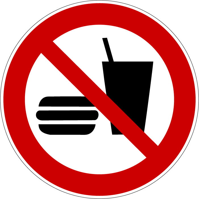Panneau Interdiction de manger ou de boire