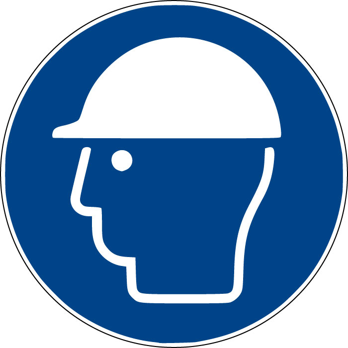 Pictogramme casque de protection obligatoire