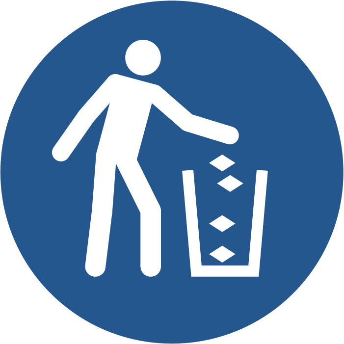 Panneau Utiliser la poubelle
