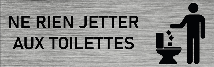 Plaque de porte Ne rien jeter aux toilettes