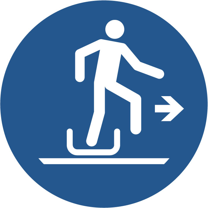 Panneau Descendre à droite de la luge