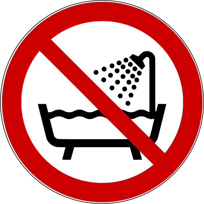 Ne pas utiliser ce dispositif dans une baignoire, une douche ou dans un réservoir rempli d'eau