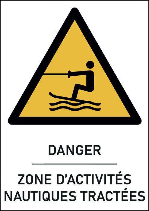 Panneau Zone d’activités nautiques tractées