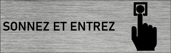 Plaque de porte Sonnez et entrez