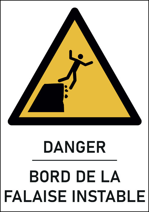 Panneau Bord de la falaise instable