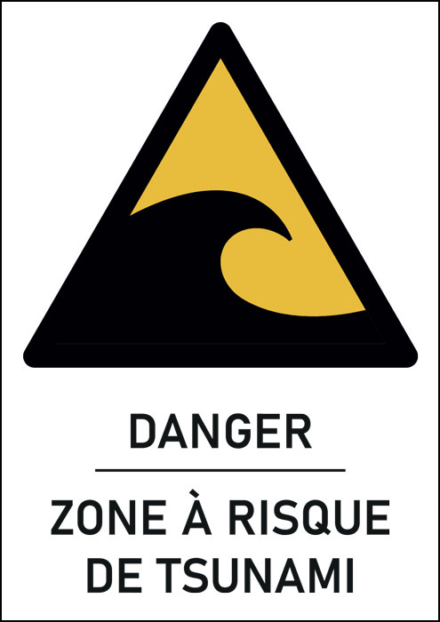 Panneau Zone à risque de tsunami