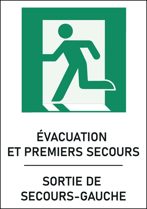 Panneau Sortie de secours gauche
