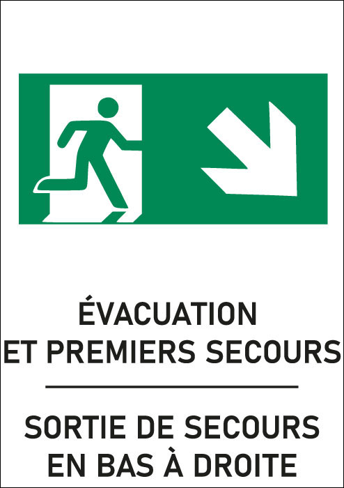 Panneau Sortie de secours en bas à droite