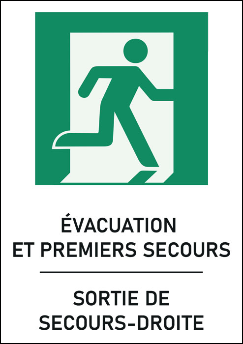 Panneau Sortie de secours droite
