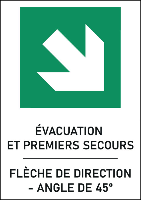Panneau Flèche de direction angle de 45°