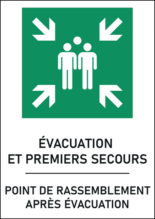 Panneau Point de rassemblement après évacuation