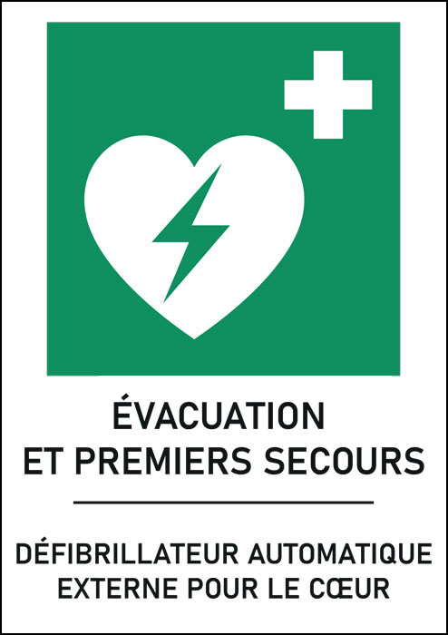 Panneau Défibrillateur automatique externe pour le cœur