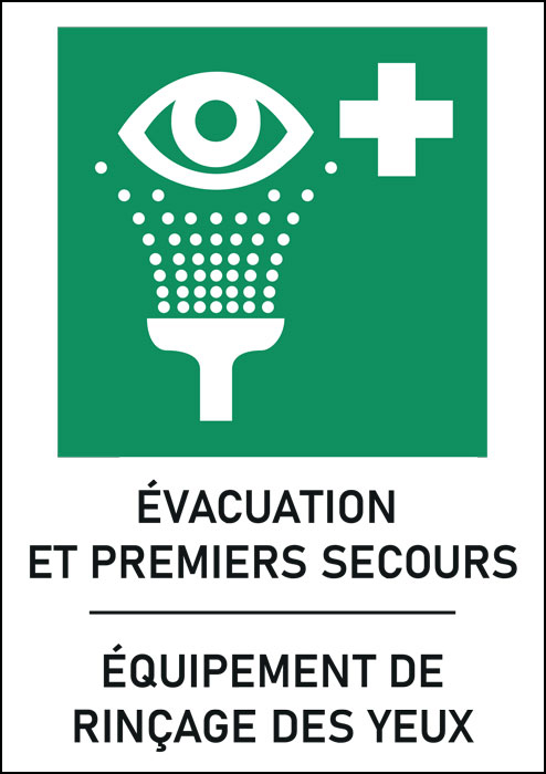 Panneau Équipement de rinçage des yeux