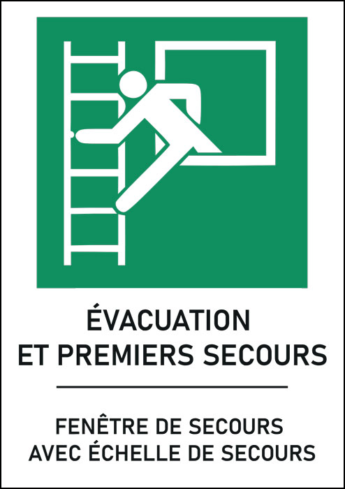 Panneau Fenêtre de secours avec échelle de secours
