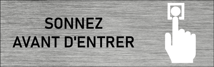 Plaque de porte Sonnez avant d'entrer