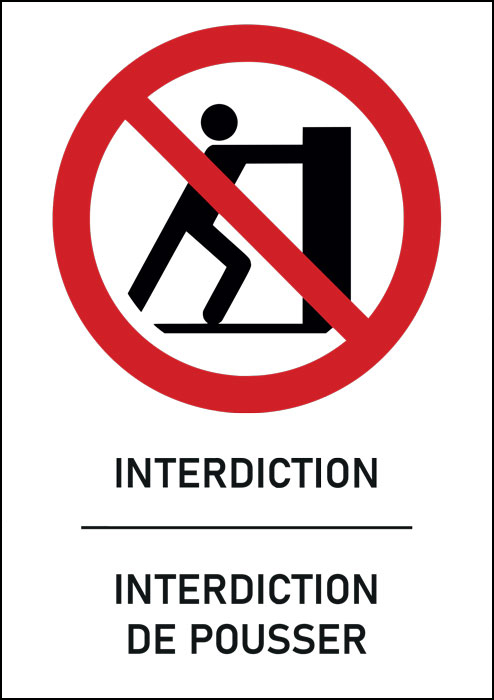 Panneau Interdiction de pousser