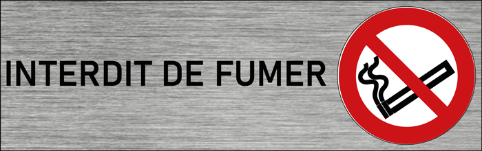 Plaque de porte Interdit de fumer