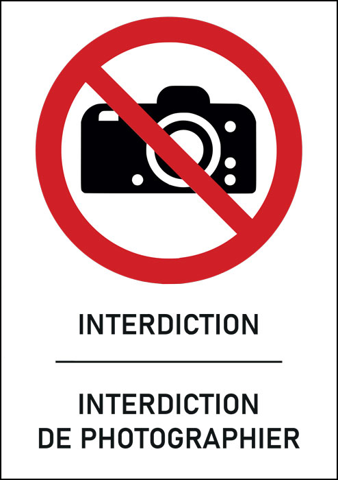 Panneau  Interdiction de photographier