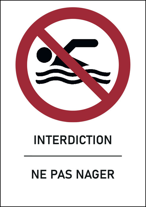 Panneau Ne pas nager 