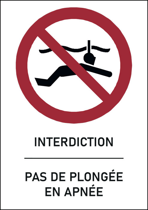 Panneau Pas de plongée en apnée