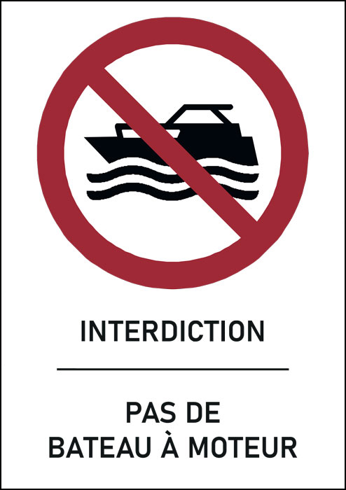 Panneau Pas de bateau à moteur