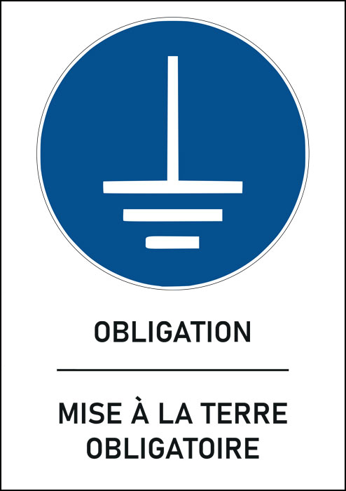 Panneau Mise à la terre obligatoire