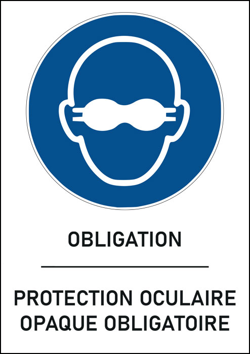 Panneau Protection oculaire opaque obligatoire