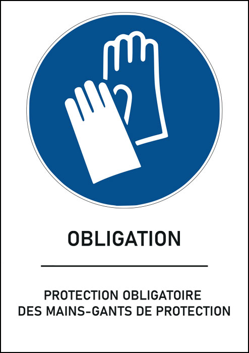 Panneau Protection obligatoire des mains gants de protection
