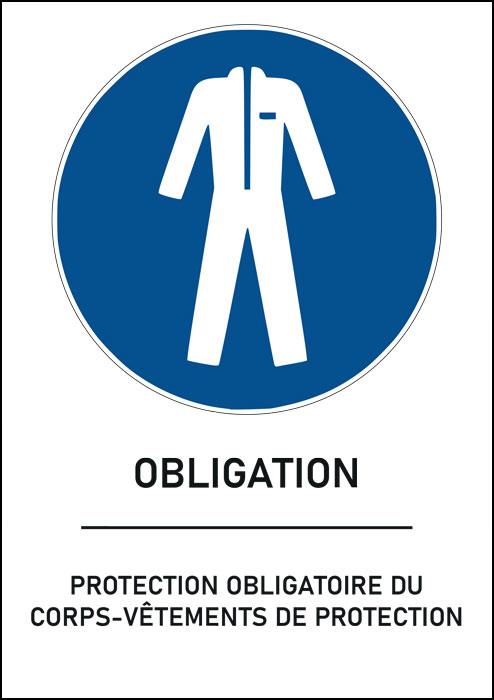 Panneau Protection obligatoire du corps vêtements de protection