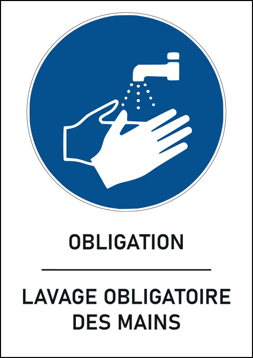 Panneau Lavage obligatoire des mains