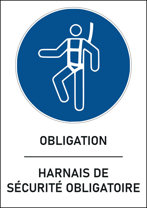 Panneau Harnais de sécurité obligatoire