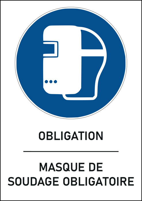 Panneau Masque de soudage obligatoire