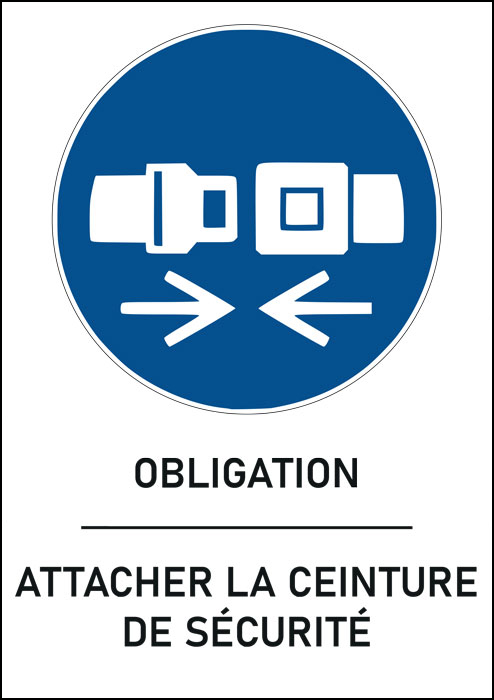 Panneau Attacher la ceinture de sécurité 