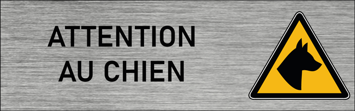 Plaque de porte Attention au chien