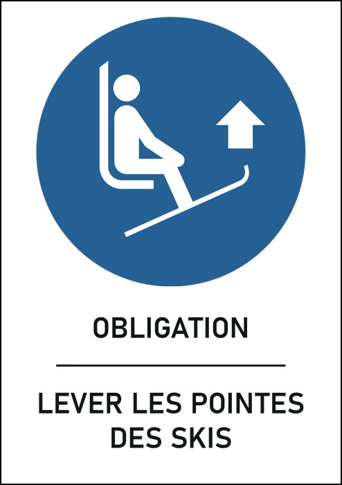 Panneau Lever les pointes des skis