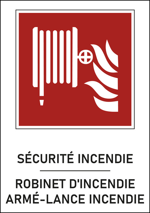 Panneau Robinet d'incendie armé lance incendie