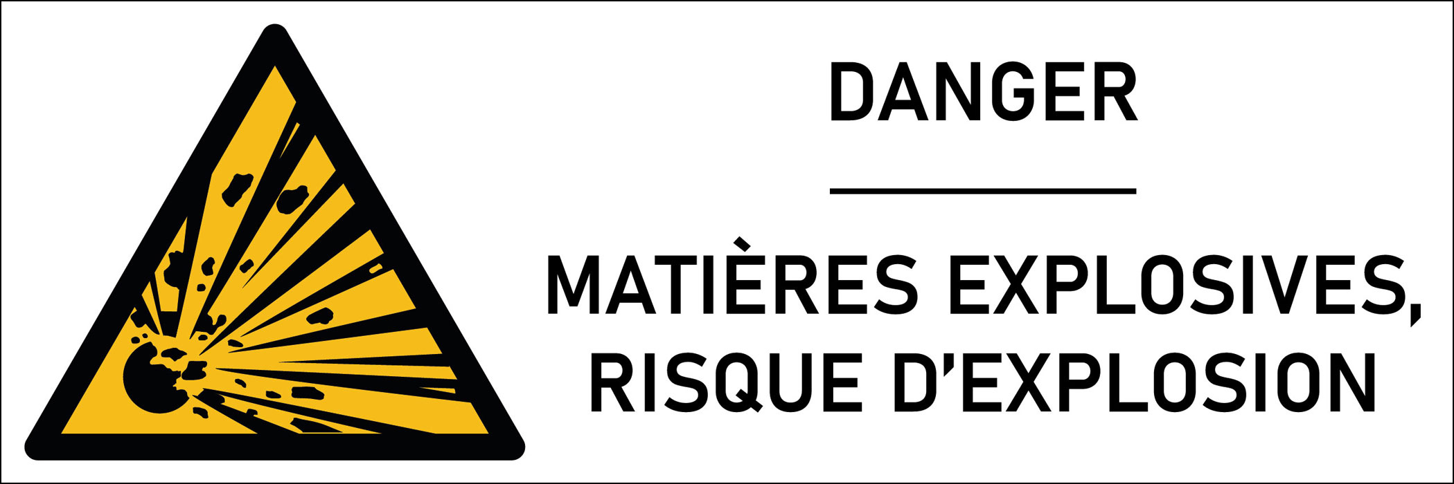 Signalétique danger matières explosives, risque d’explosion 