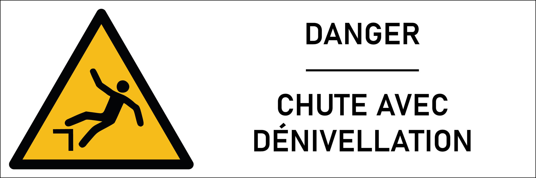 Signalétique danger chute avec dénivellation