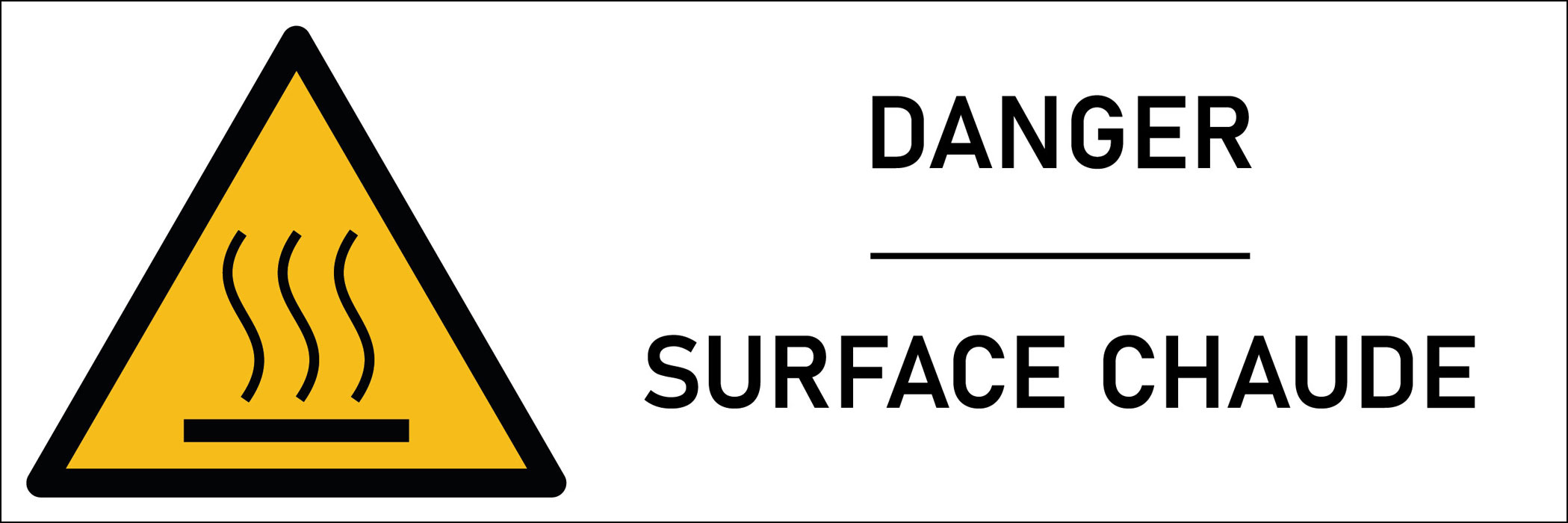Signalétique danger surface chaude 