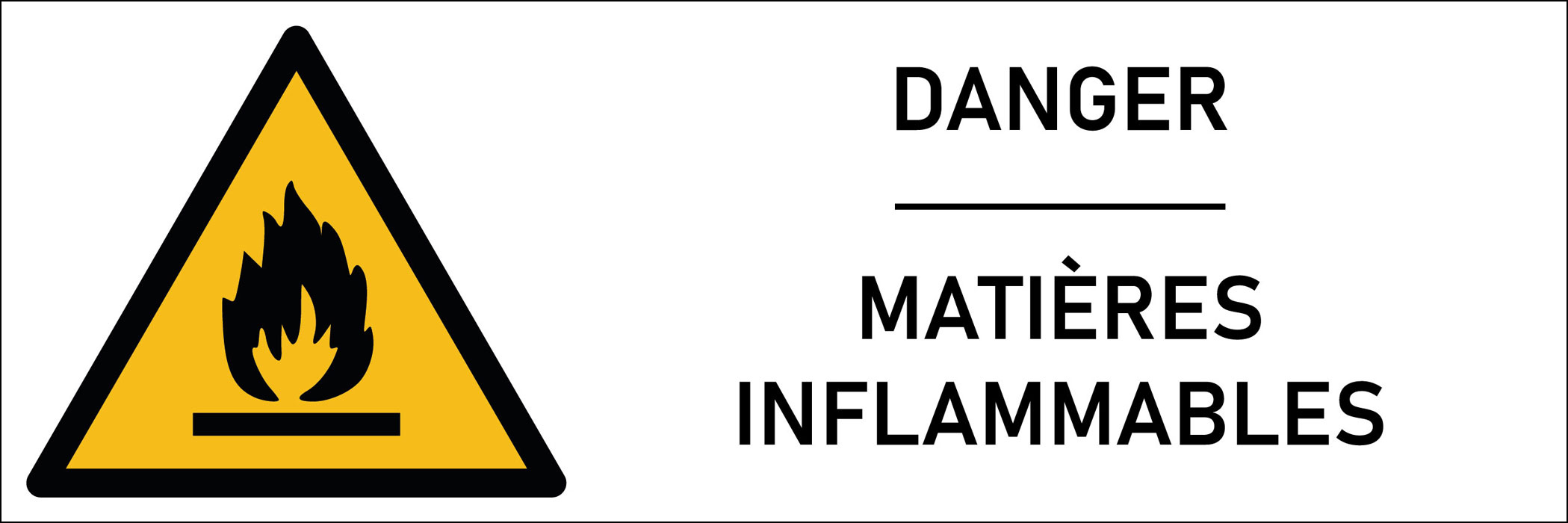 Signalétique danger matières inflammables